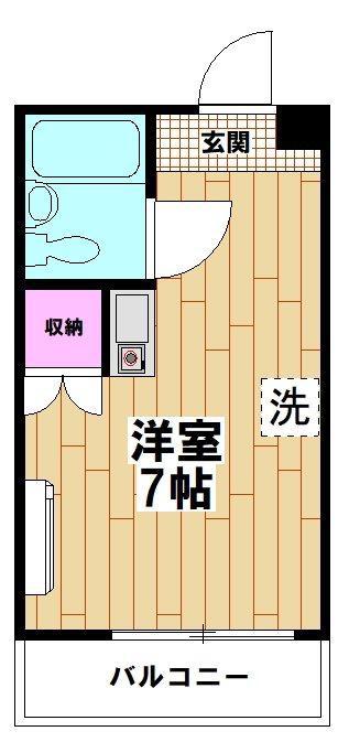グローバルビュー21(ワンルーム/1階)の間取り写真