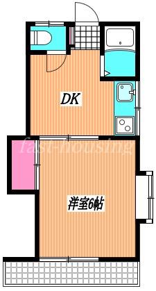 第二栄荘(1DK/2階)の間取り写真