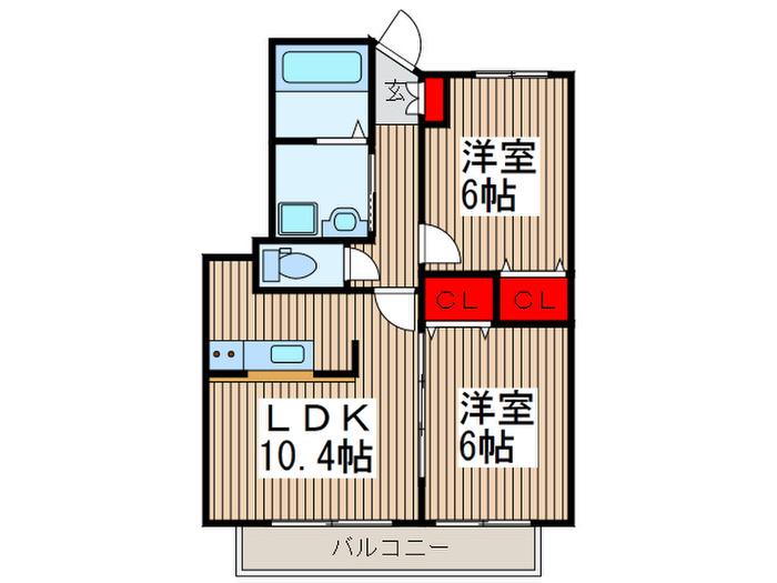 ロトパルーデ(2LDK/2階)の間取り写真