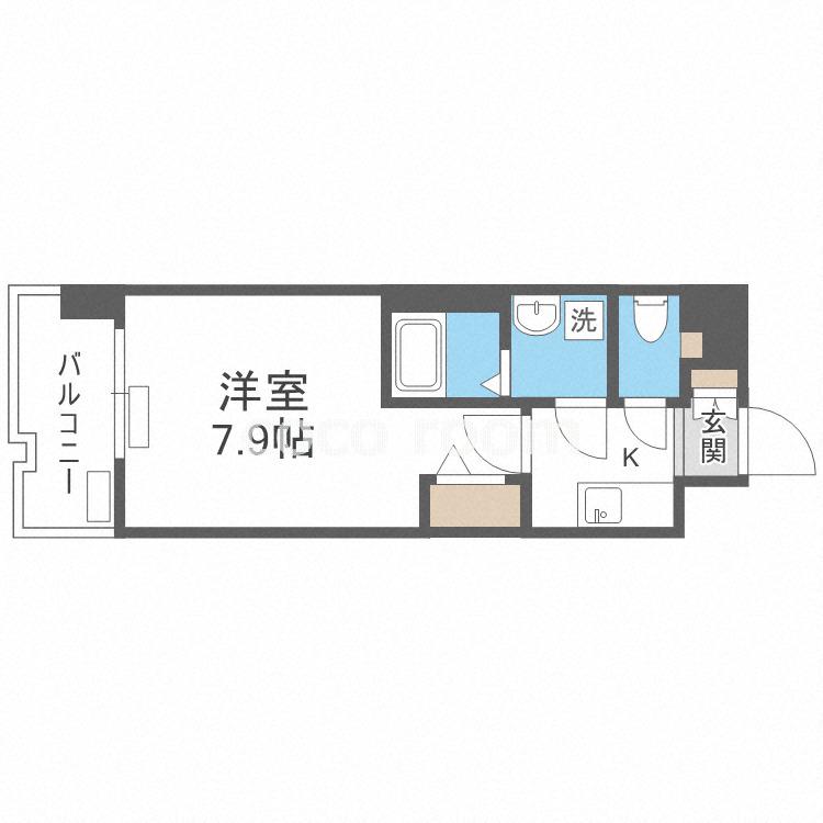 レジュールアッシュ福島フィノ(1K/5階)の間取り写真