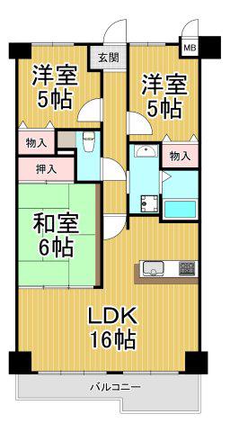 レフィナード(3LDK/4階)の間取り写真