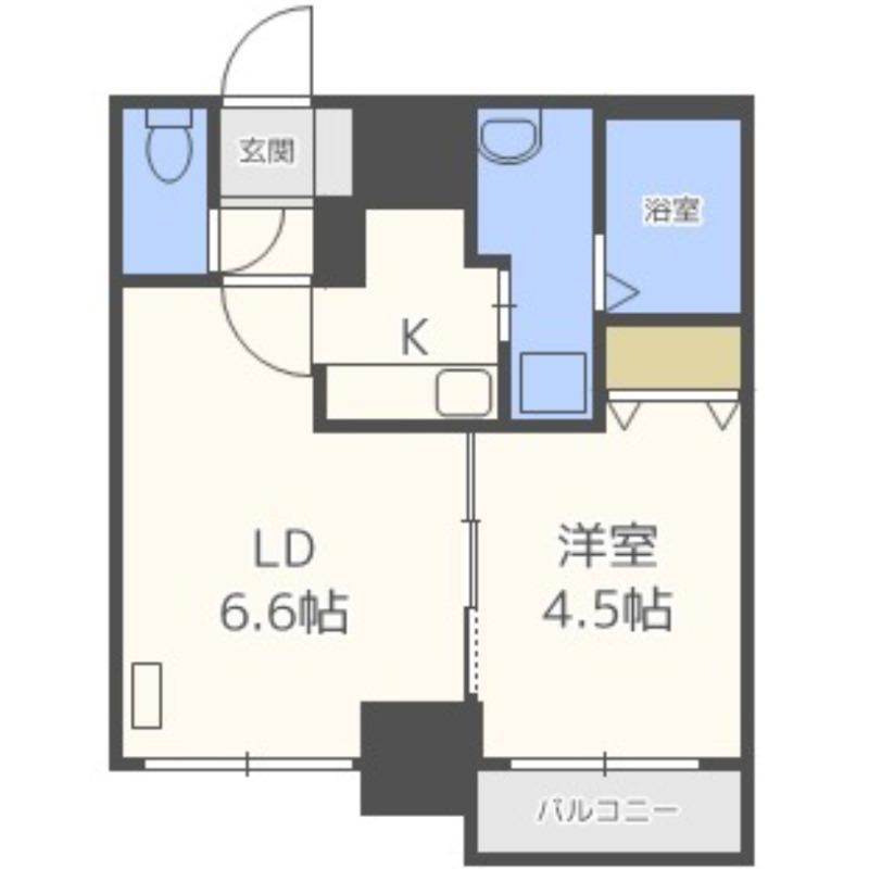 レジディア北二条イーストIII(1LDK/9階)の間取り写真