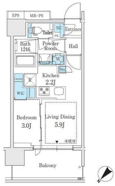 メイツ川口並木(1LDK/2階)の間取り写真