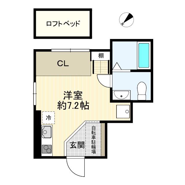 杉並松庵テラス(ワンルーム/1階)の間取り写真