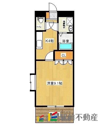 ベルファスト伯爵館(1K/2階)の間取り写真