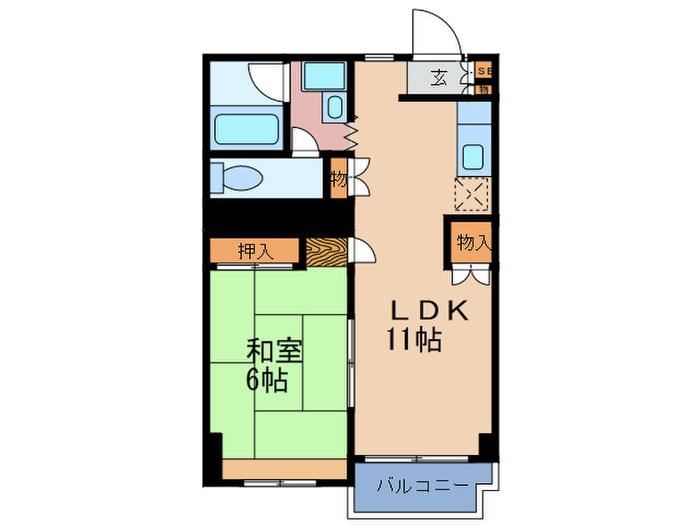 メゾンベルクレール(1LDK/4階)の間取り写真