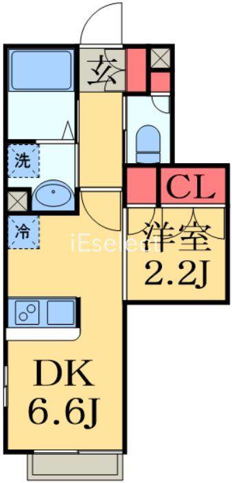 グレイスみどり台(1DK/1階)の間取り写真