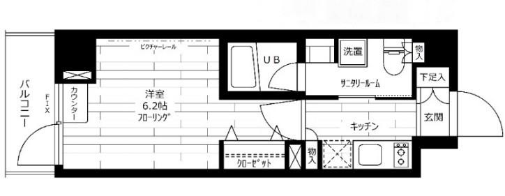 ステージグランデ新桜台(1K/2階)の間取り写真