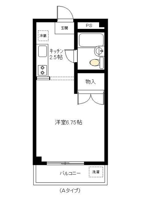 ホワイトハウス(1K/3階)の間取り写真
