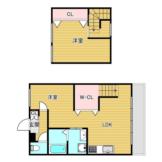エルブ新大阪(2LDK/5階)の間取り写真