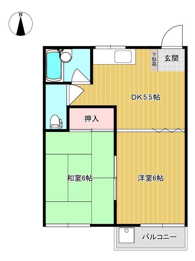 第3コーポ米村(2DK/2階)の間取り写真