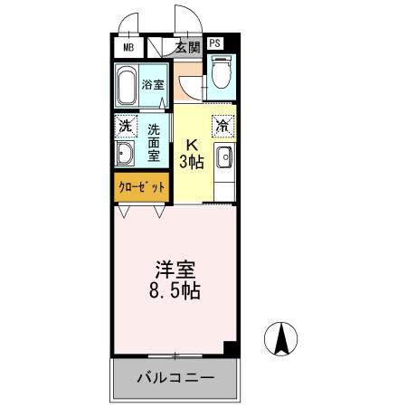 セピア・コート(1K/3階)の間取り写真