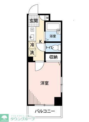 細工町アパルトマン(1K/4階)の間取り写真