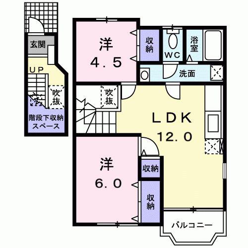サンパティオ(2LDK/2階)の間取り写真