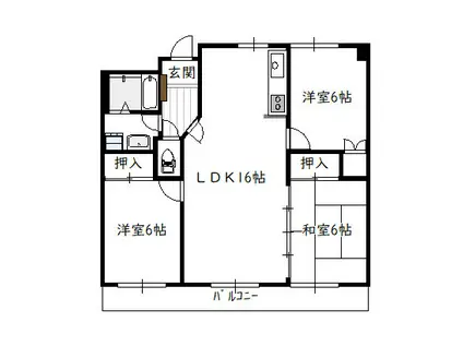 パストラル柳丸 I(3LDK/7階)の間取り写真
