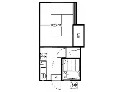 南生田ハイツ(1K/1階)の間取り写真