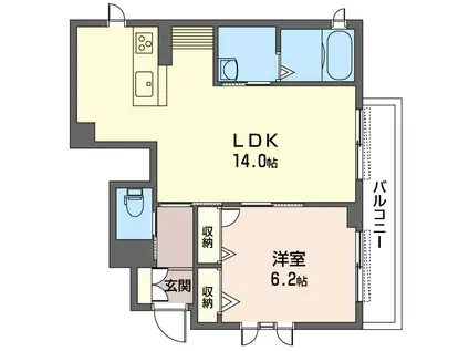 MAISON DE K.T(1LDK/1階)の間取り写真