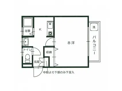 サファイアハイツ(1K/2階)の間取り写真