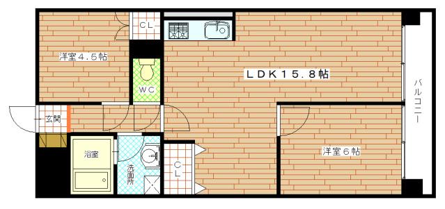 恵美寿マンション(2LDK/3階)の間取り写真