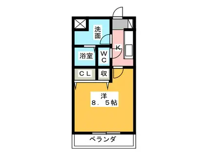 東海道新幹線 掛川駅 徒歩32分 4階建 築20年(1K/1階)の間取り写真