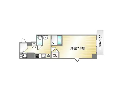 グランカリテ神戸ウエスト(1K/3階)の間取り写真