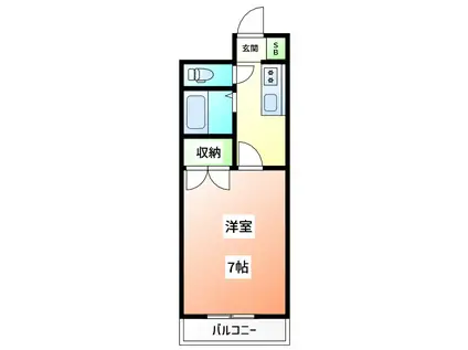 ジョイフル第3今市(1K/2階)の間取り写真