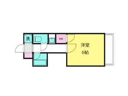エステート鶴見(1K/4階)の間取り写真