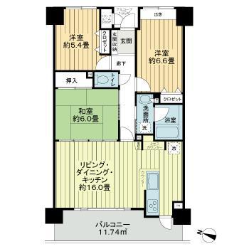ライオンズマンション北四番丁(3LDK/3階)の間取り写真