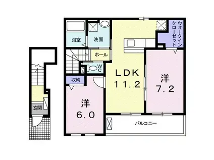 HOUSE・8(2LDK/2階)の間取り写真