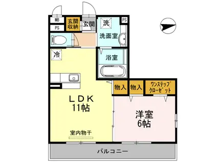 第1コスモスヴィラ(1LDK/3階)の間取り写真