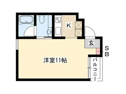 FULL HOUSE(1K/1階)の間取り写真