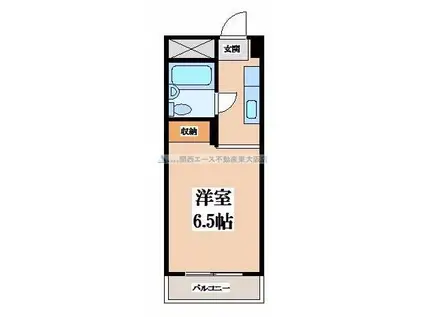 サニーハイム上小阪(ワンルーム/3階)の間取り写真