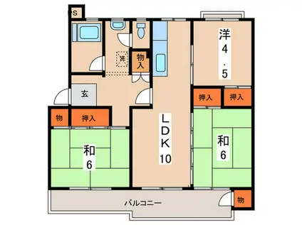 田園青葉台14号棟(3LDK/1階)の間取り写真