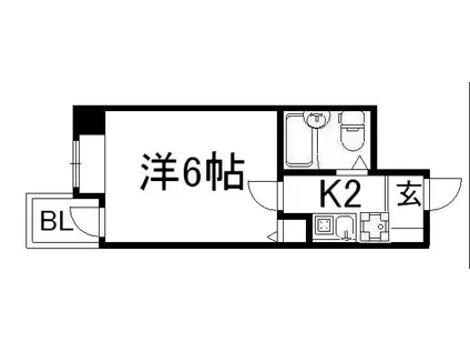 デトム・ワン四条大宮(1K/4階)の間取り写真