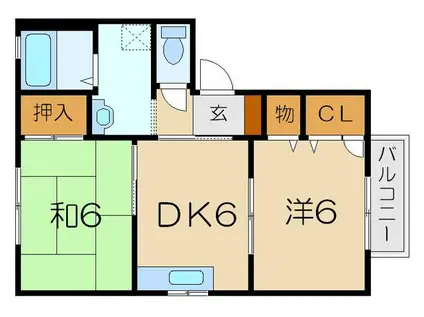 カーサYM I(2DK/1階)の間取り写真