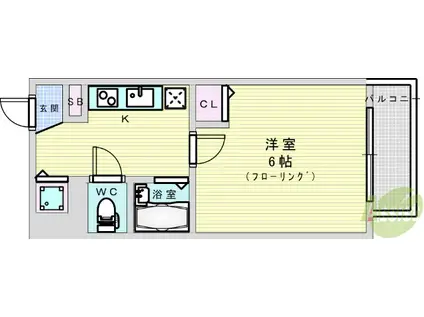 U-RO新大阪(1K/2階)の間取り写真