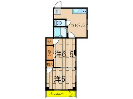 石川ハイツ(2DK/2階)の間取り写真
