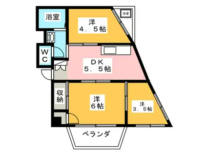 田町第一マンション(3K/1階)の間取り写真
