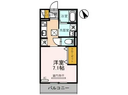 チェリーブロッサム勝部(1K/3階)の間取り写真