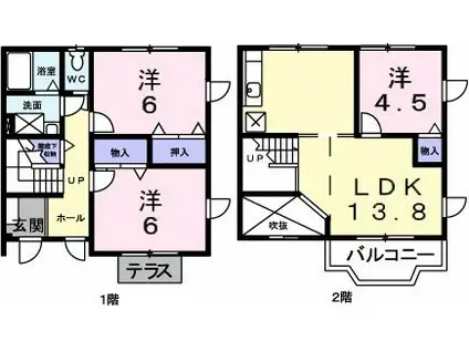 ソレアード.O(3LDK/1階)の間取り写真