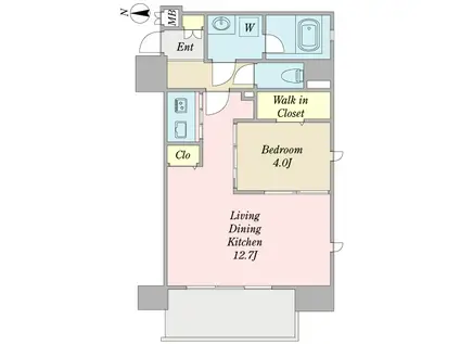 アーバンクラウド泉(1LDK/3階)の間取り写真