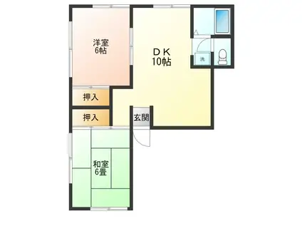 テイトリーハイツ(2LDK/2階)の間取り写真