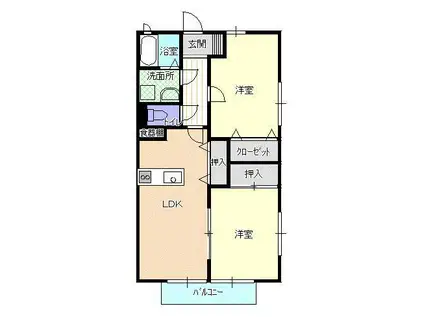 メゾン・セリーヌ(2LDK/2階)の間取り写真