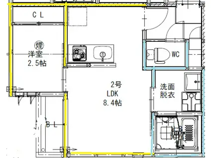 熊本県菊池郡菊陽町津久礼(1LDK/1階)の間取り写真