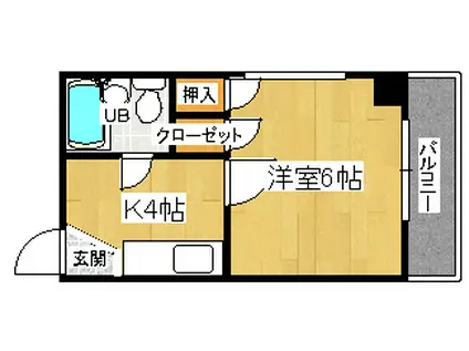 メゾン東雲I(1DK/3階)の間取り写真