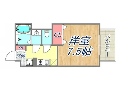 チ・グレイス(1K/2階)の間取り写真