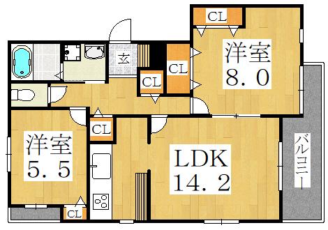 メゾン・ド・フェブリエ(2LDK/3階)の間取り写真