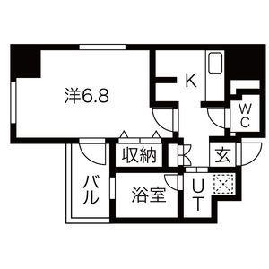 エルスタンザ千代田(1K/2階)の間取り写真