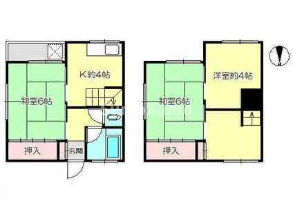 三原ハイツ(3DK/1階)の間取り写真
