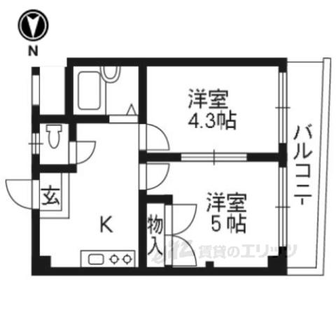 Mプラザ津田駅前7(2K/4階)の間取り写真